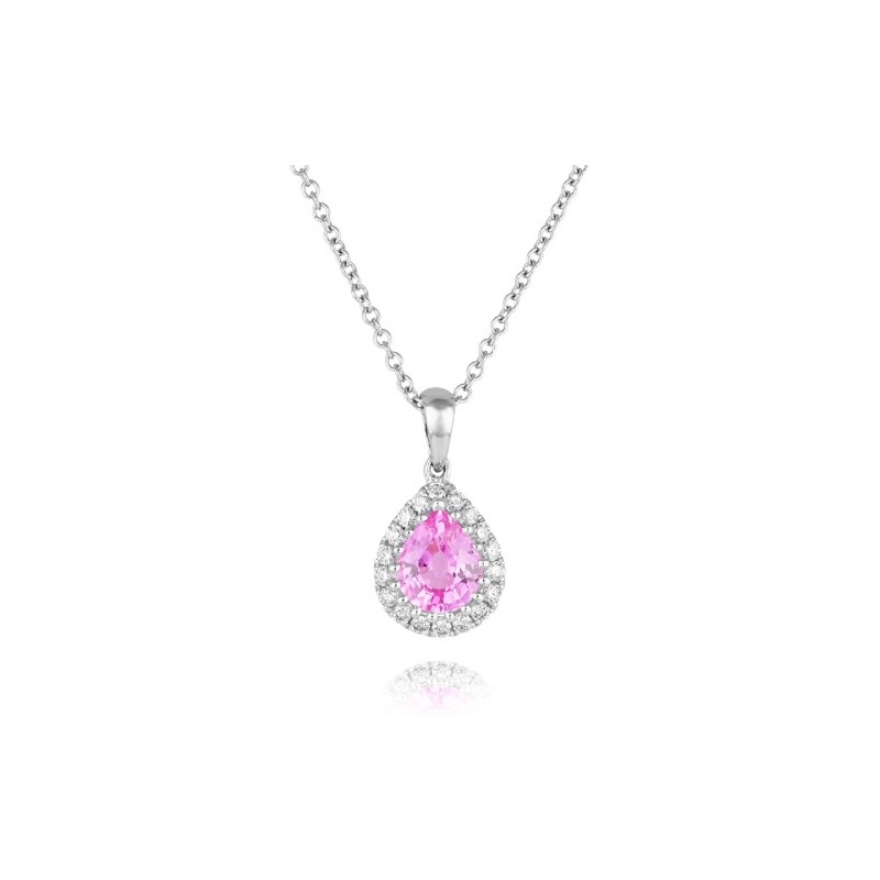 Pretty Pink Sapphire & Diamond Necklace - Macintyres of Edinburgh