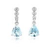 18ct White Gold Aquamarine & Diamond Earrings- A 1.06 D 0.08ct