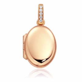 9ct Rose Gold Diamond Set Handmade  Locket - 0.08