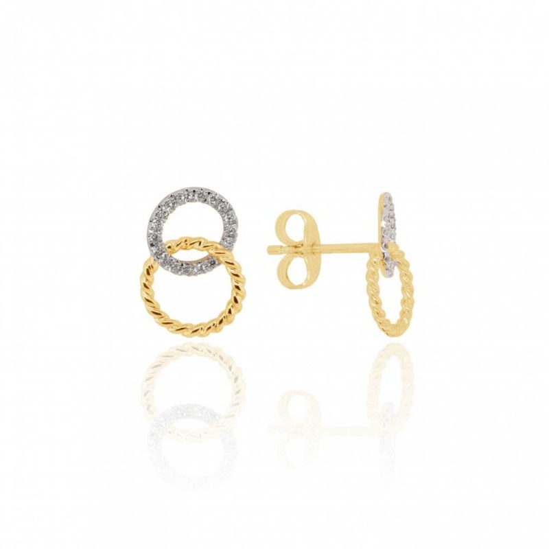 9ct Gold Interlocking Circle Earrings - Macintyres of Edinburgh