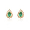 Pearshaped Emerald & Diamond Cluster Earrings - Macintyres of Edinburgh