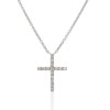 9ct White Gold Diamond-set Cross - 0.04