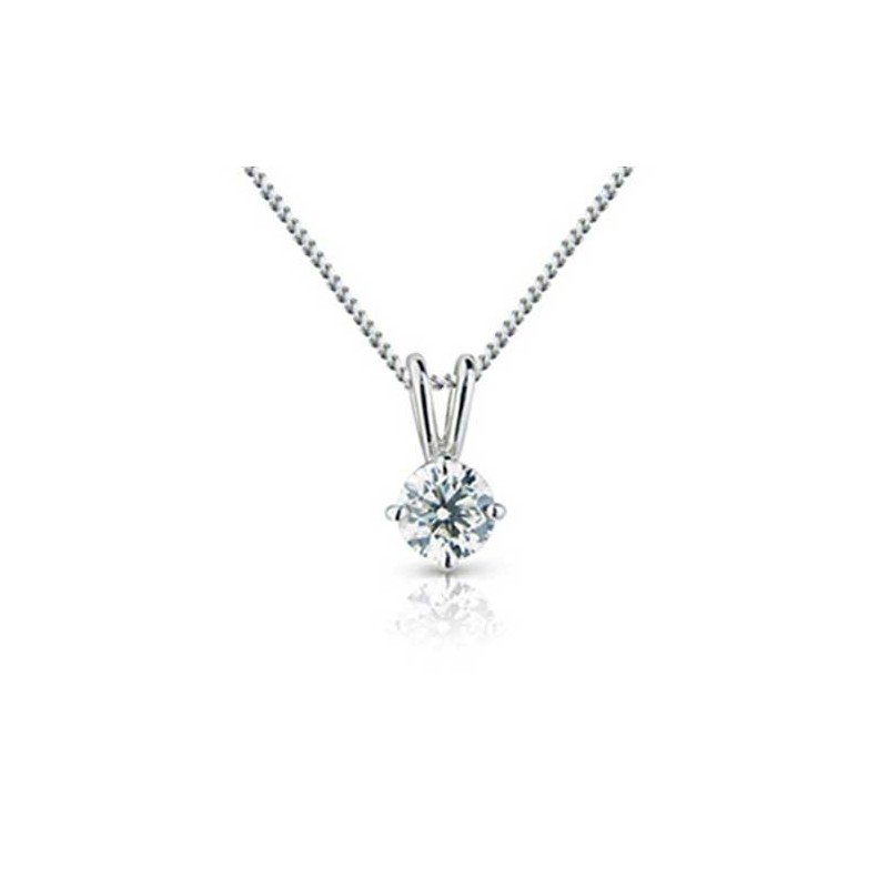 18ct White Gold Diamond Solitaire Pendant - 0.45 FSI1