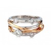 Rose & White Gold Diamond Cross-over Ring - Macintyres of Edinburgh