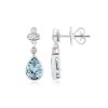 18ct White Gold Aquamarine & Diamond Drop Earrings - Macintyres