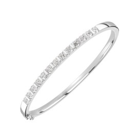 18ct White Gold Bar-set Diamond Bangle - 2.05cts