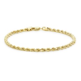 9ct Yellow Gold Hollow Rope Link Bracelet