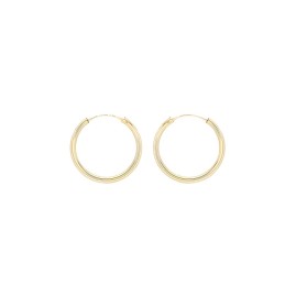 9ct Yellow Gold 20mm Tube Hoop Earrings