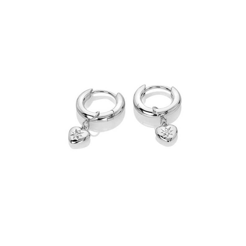 Diamond heart hoop earrings shop