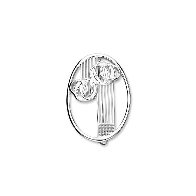 Ortak Silver Oval Charles Rennie Mackintosh Brooch - B584