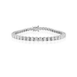 18ct White Gold Diamond Line Bracelet - 5.03cts