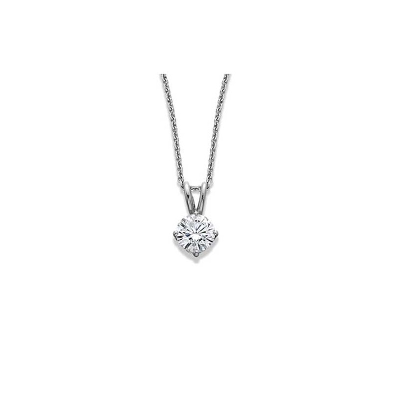 18ct White Gold Diamond Solitaire Pendant - 0.30cts H/SI1