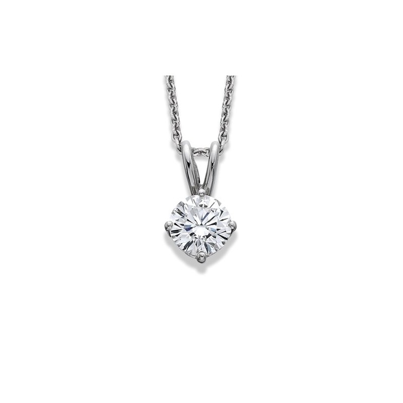 18ct White Gold Diamond Solitaire Pendant - 0.90cts G/SI1