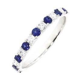 18ct White Gold Sapphire & Diamond Eternity Ring - S 0.40 D 0.22