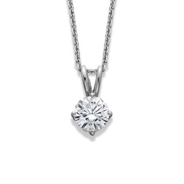 18ct White Gold Diamond Solitaire Pendant - 0.50cts H/SI1