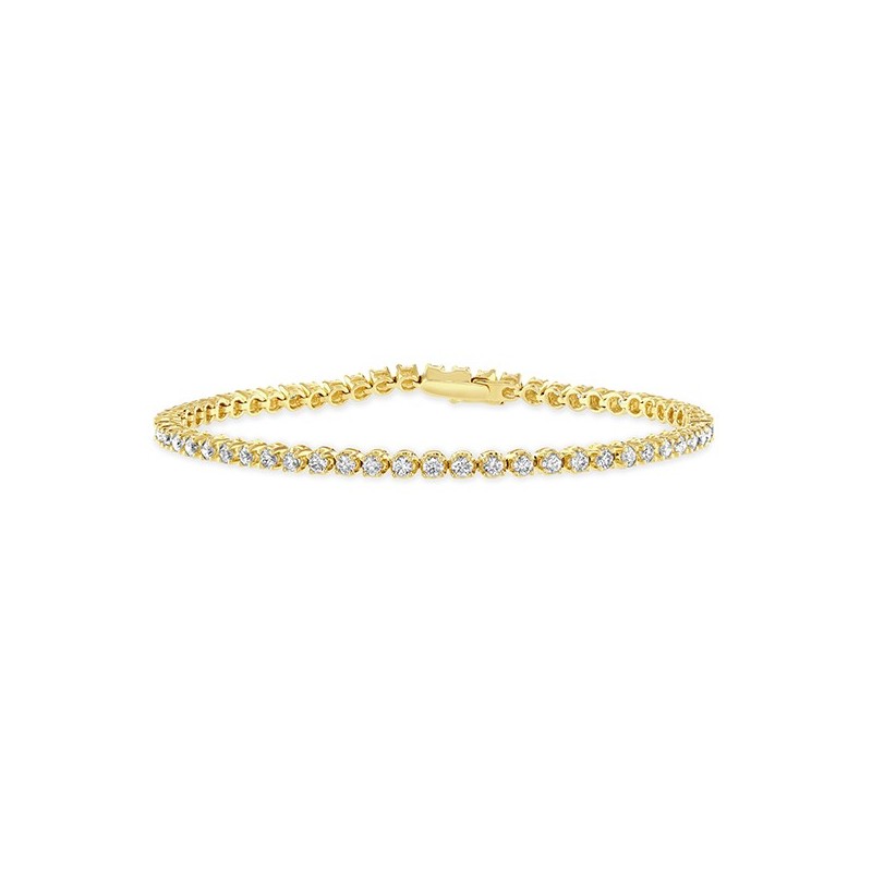 18ct Yellow Gold 3.06ct Diamond Tennis Bracelet - Macintyres of Edinburgh