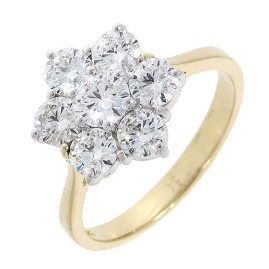 18ct Gold 1.59 carat Diamond Cluster Engagement Ring - Macintyres of Edinburgh