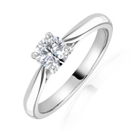 Platinum Diamond Solitaire Ring - 0.50ct F/VS2