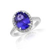 18ct White Gold Tanzanite & Diamond Dress Ring - T 3.61 D:0.51