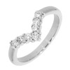 Platinum 7st Diamond Wishbone Ring - 0.25ct