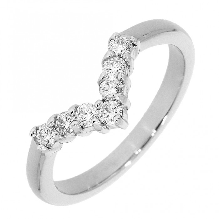 Platinum 0.38ct Diamond Wishbone Half Eternity Ring – Allum & Sidaway