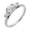 Platinum 3st Round & Pear-shaped Diamond Ring - 0.59 + 0.21 G/SI