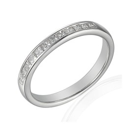 Platinum Princess Cut Diamond Wedding Ring - 0.50cts