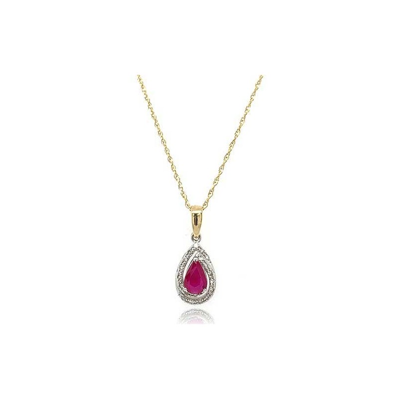 9ct Gold Ruby & Diamond Pendant - Macintyres of Edinburgh