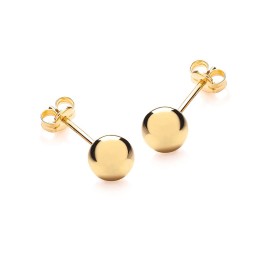 9ct Gold Polished 6mm Ball Stud Earrings - Macintyres of Edinburgh