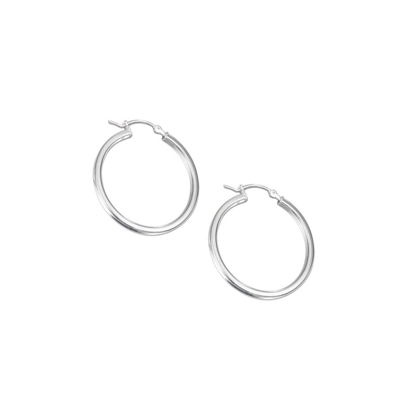 Sterling Silver 30mm Hoop Earrings - Macintyres of Edinburgh