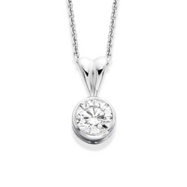 18ct White Gold Diamond Solitaire Pendant - 0.70cts