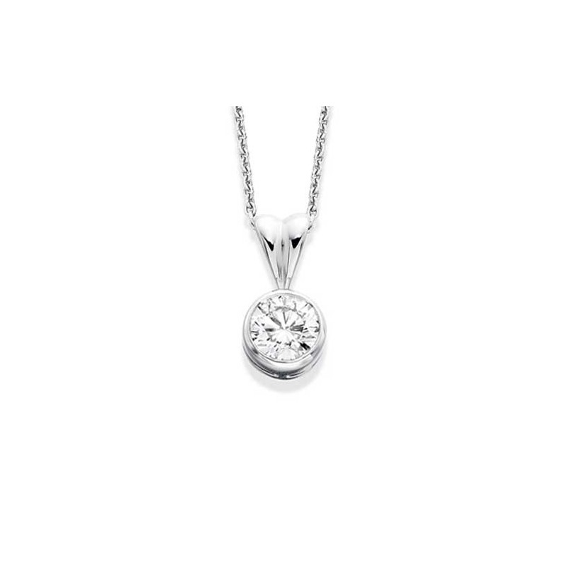 18ct White Gold Diamond Solitaire Pendant - 0.70cts