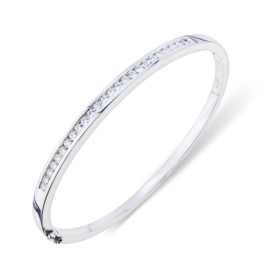 18ct White Gold  Diamond Bangle - 0.93cts