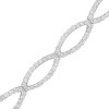 18ct White Gold Crossover Diamond Bracelet - 3.13cts