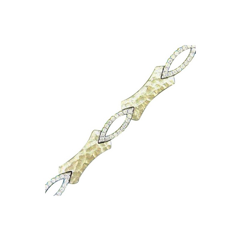 18ct Yellow and White gold Diamond Bracelet D:0.77cts