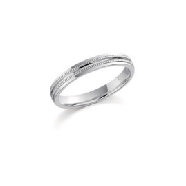 18ct White Gold 3mm Wedding Band  Sizes I - O