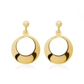 9ct Gold Open Disc Drop Earrings