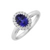 18ct White Gold Sapphire & Diamond Cluster Ring - S 0.57 D 0.17