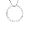 18ct White Gold Graduated Diamond Circle Pendant - 0.52cts