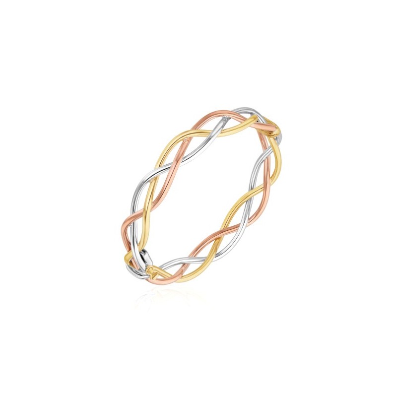 9ct Three Colour Gold Bangle