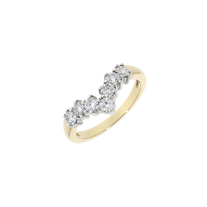 18ct Gold Diamond Wishbone Eternity Ring - 0.72ct