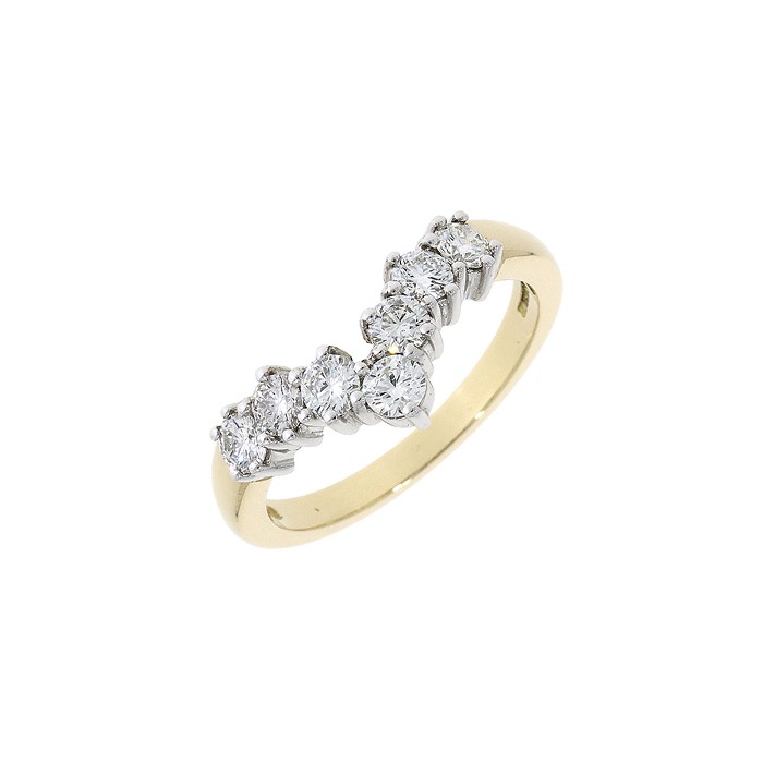 Buy Polki Diamond Wishbone Ring in Platinum Over Sterling Silver (Size 5.0)  0.50 ctw at ShopLC.