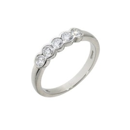 Platinum 5 Stone Diamond Eternity Ring - 0.46cts