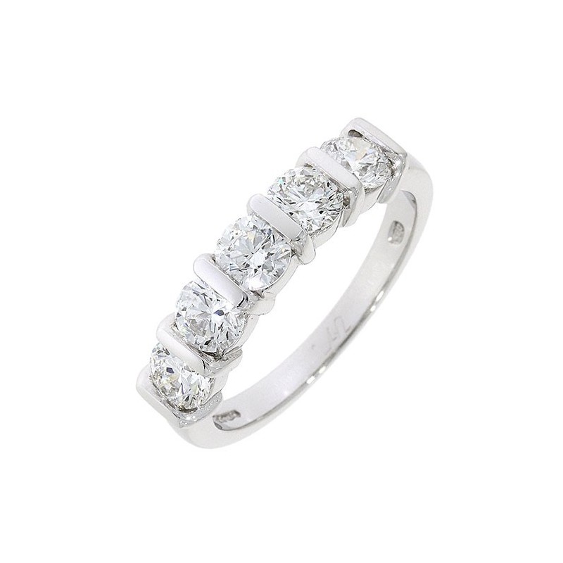 Platinum 5 Stone 1.42ct Diamond Eternity Ring