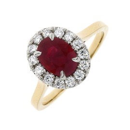 18ct Ruby & Diamond Cluster Ring - Macintyres of Edinburgh