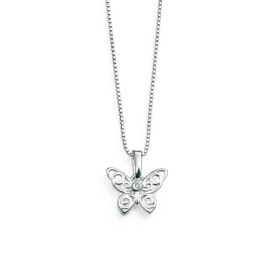 D for Diamond Filigree Butterfly Pendant - P3567