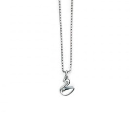 D for Diamond Silver Swan Pendant - P4330