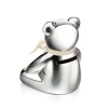 D for Diamond Silver Plated Teddy Bear Money Box - Y413