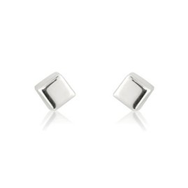 9ct White Gold Small 3mm Cube Stud Earrings