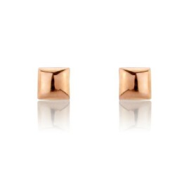 9ct Rose Gold Square Domed Stud Earrings